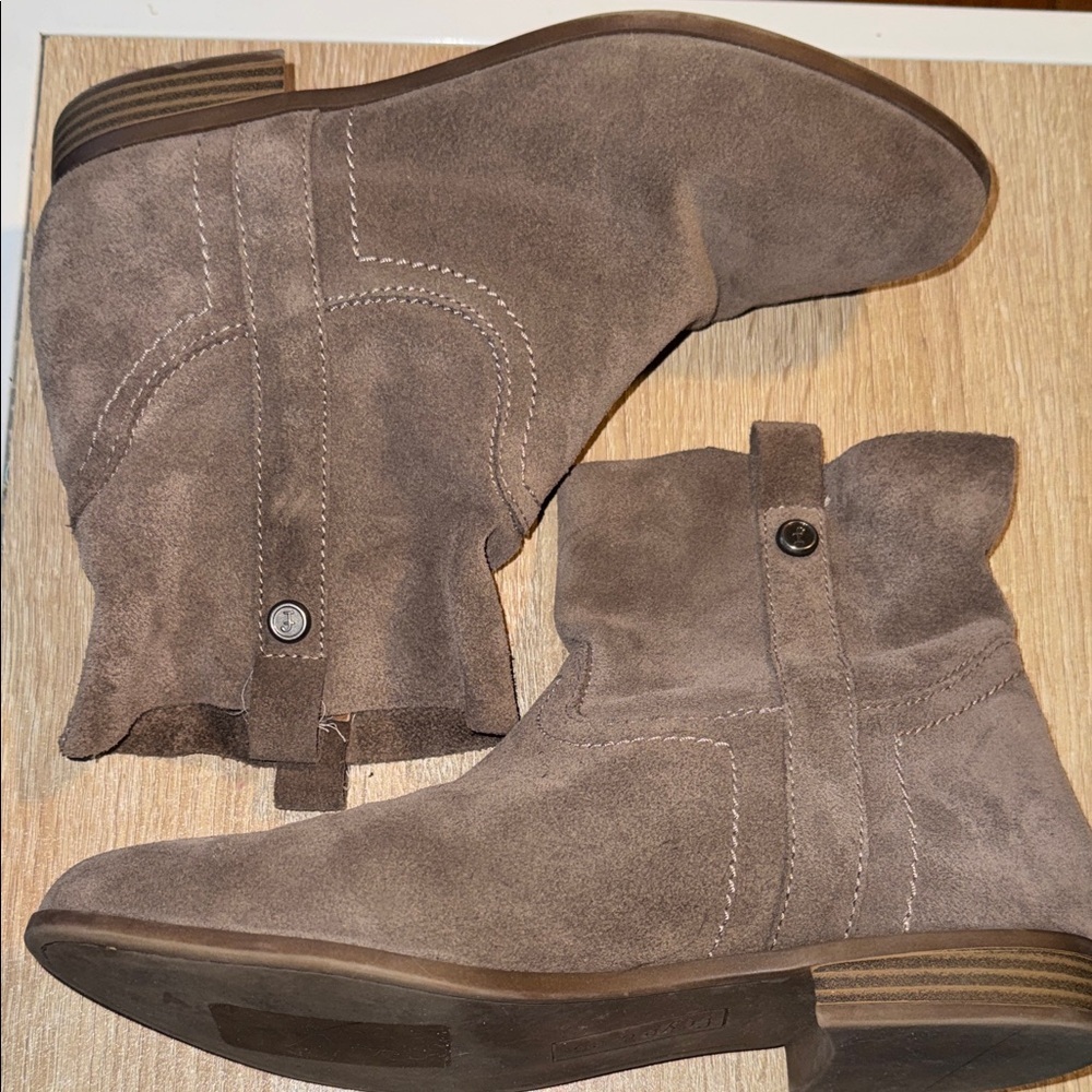 Frye & co boots Brown Suede leather Ankle slip on western 8.5